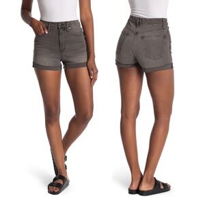 Madewell Gray High-Rise Cuffed Jean Shorts